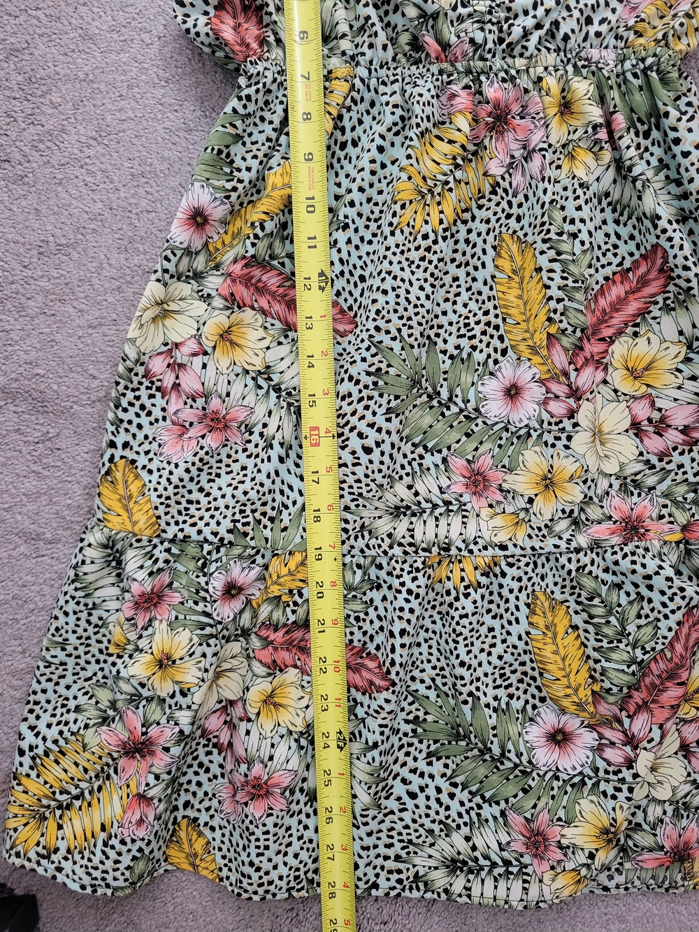 Velvet Torch Los Angeles Tropical Floral Animal Print Mini Dress Size L (Fits M) - Picture 7 of 9